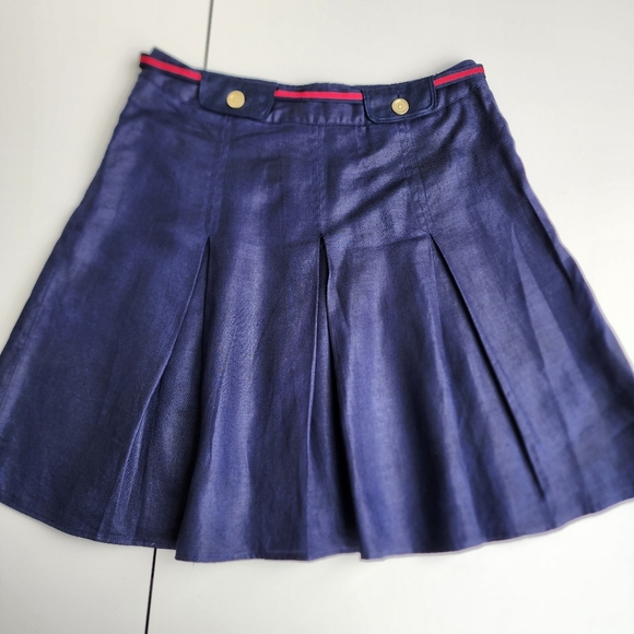 Blue Mini A-line Pleated Skirt for Casual - Picture 1 of 12